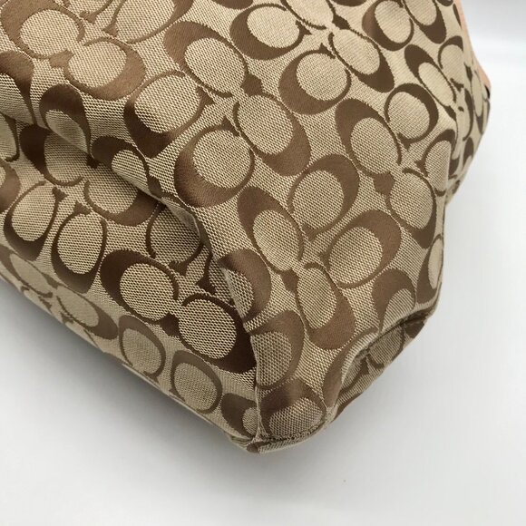 Coach Pink Signature Canvas Stripe Devin Shoulder Bag - Picture 7 of 11